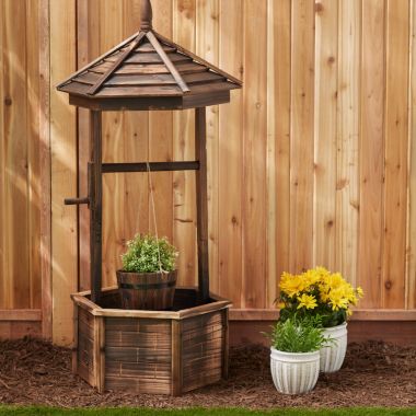 Accent Plus Rustic Wishing Well Planter. View a larger version of this product image.