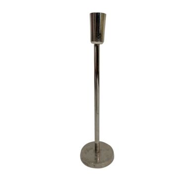 BIDK Home 12" Silver Contemporary Candlestick Holder Tabletop Decor - Extra Large. View a larger version of this product image.