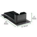 Alternate image 2 for mDesign Compact Dish Drying Rack with Swivel Spout & Silicone Mat