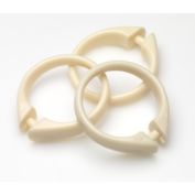 Carnation Home Fashions "Snap" Plastic Shower Curtain Hooks - Bone 3" x 3"