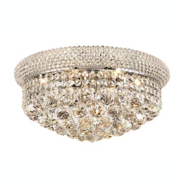 Elegant Lighting 1800 Primo Collection Flush Mount 16"D x 8"H -8 Light Chrome Finish with Royal Cut Crystals. View a larger version of this product image.