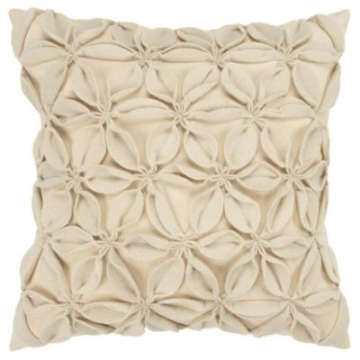 Gold Rizzy Home T05008 Decorative Poly Filled Throw Pillow 18 x 18 White