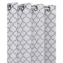 Kate Aurora Shabby Chic Living 2 Pack Semi Sheer Flocked Grommet Trellis Curtains - 54 in. W x 84 in. L, Gray