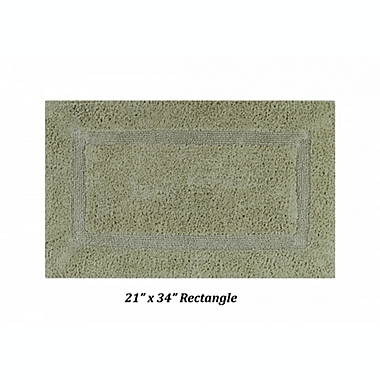 Better Trends Lux Reversible Bath Rug, 100% Cotton, 21" x 34" Rectangle, Sage. View a larger version of this product image.