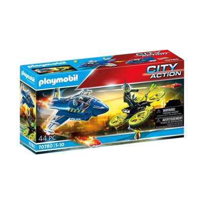 Melancholie beweging Smeren Playmobil City Action Police Jet With Drone Building Set 70780 | buybuy BABY