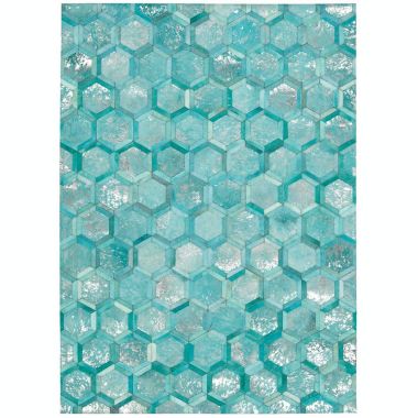 Michael Amini Michael Amini Ma01 City Chic MA100 Turquoise/Silver Area Rug - 8' x 10'. View a larger version of this product image.