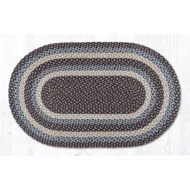 Earth Rugs C-743 Blue Oval Braided Rug 27 x 45 inch. View a larger version of this product image.