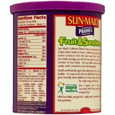 Sun-Maid California Pitted Plums Canister, 16 OZ. View a larger version of this product image.