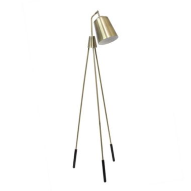 Elegant Designs Home Decorative Three Legged Antique Brass Floor Lamp with Shifting Shade. View a larger version of this product image.