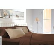 Infinity Merch 6 Piece Deep Pocket Bed Sheet Sets King Size Brown with Cream Pillowcases