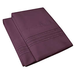Sweet Home Collection   2 Pack Bed Pillow Cases - Luxury Embroidered Premium Pillowcases, Standard, Purple