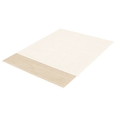 Chaudhary Living 5.25' x 7.25' White and Tan Striped Rectangular Area Throw Rug. View a larger version of this product image.
