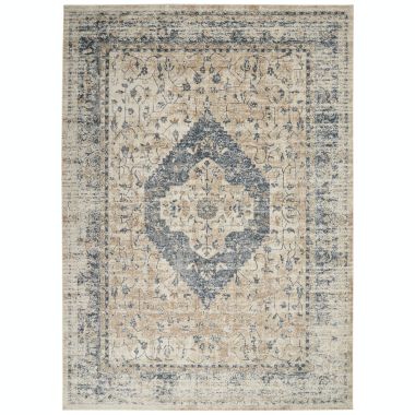 kathy ireland Home Malta MAI11 Beige/Blue Indoor Area Rug - 7'10 x 10'10. View a larger version of this product image.