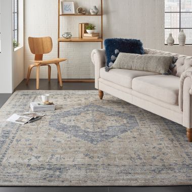kathy ireland Home Malta MAI11 Beige/Blue Indoor Area Rug - 7'10 x 10'10. View a larger version of this product image.