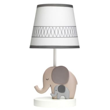 Bedtime Originals Elephant Love Gray/White Nursery Lamp with Shade & Bulb. View a larger version of this product image.