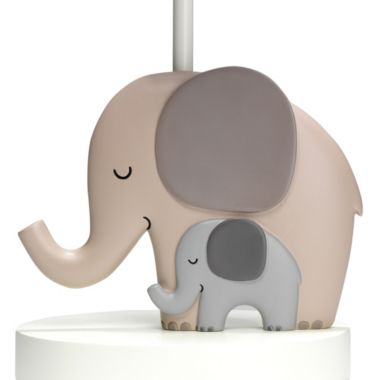 Bedtime Originals Elephant Love Gray/White Nursery Lamp with Shade & Bulb. View a larger version of this product image.