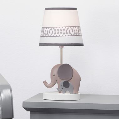 Bedtime Originals Elephant Love Gray/White Nursery Lamp with Shade & Bulb. View a larger version of this product image.