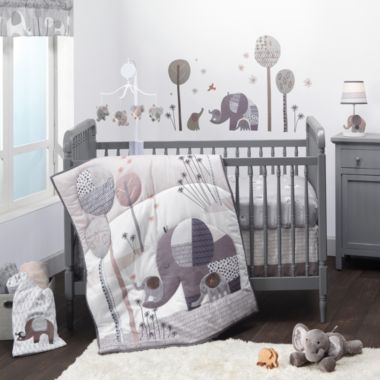 Bedtime Originals Elephant Love Gray/White Nursery Lamp with Shade & Bulb. View a larger version of this product image.