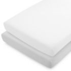 Alternate image 0 for Bare Home Crib Microfiber Fitted Bottom Sheets (Crib - 2 Pack, Cloud Grey/White)