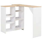 Alternate image 0 for vidaXL Bar Table with Moveable Shelf White 54.3"x15.4"x43.3"