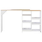 Alternate image 1 for vidaXL Bar Table with Moveable Shelf White 54.3"x15.4"x43.3"