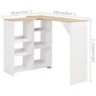 Alternate image 3 for vidaXL Bar Table with Moveable Shelf White 54.3"x15.4"x43.3"