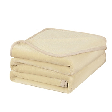 PiccoCasa Flannel Fleece Blanket Soft Warm Luxury Hemmed, Super Soft Fuzzy Cozy Flannel Blanket for Couch Sofa Bed, Full(78"X90"), Beige. View a larger version of this product image.