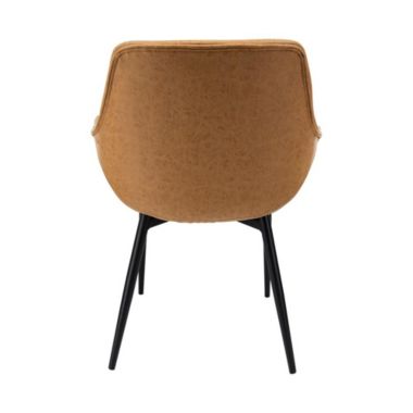 LeisureMod Markley Modern Leather Dining Arm Chair With Metal Legs Set of 4. View a larger version of this product image.