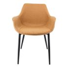 Alternate image 2 for LeisureMod Markley Modern Leather Dining Arm Chair With Metal Legs Set of 4