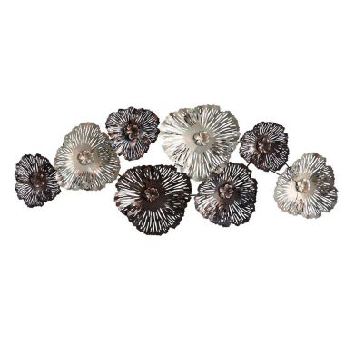 Nearly Natural 5' x 2' Floating Metal Floral Design Metal Wall Art Decor. View a larger version of this product image.