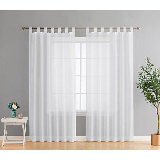 2 Panel Sheer Voile Curtains Grommet Top Window Drapes for Living Dining Room 