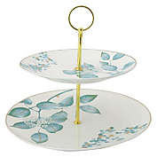 Mint Leaf 2 Tier Serving Tray by English Tea Store