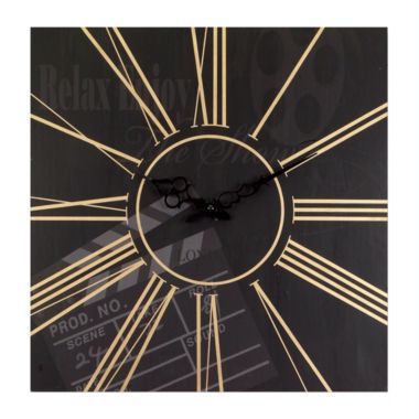 Melrose Decorative Movie Clock (Set Of 2) 15.5"Sq Mdf. View a larger version of this product image.