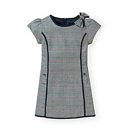 Hope & Henry Girls' Bow Shoulder A-Line Dress (Grey Plaid, 12-18 Months)