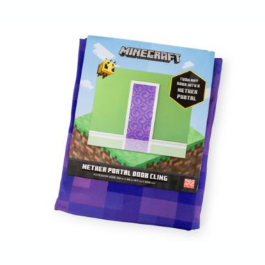 Minecraft Purple Nether Portal Gateway Fabric Door Cling   Wall Decorations, Playroom Accessories, Kids Room Essentials Home Decor   Video Game Gifts and Collectibles   34 x 82 Inches. View a larger version of this product image.