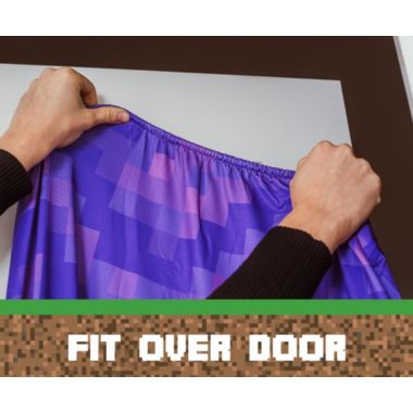 Minecraft Purple Nether Portal Gateway Fabric Door Cling   Wall Decorations, Playroom Accessories, Kids Room Essentials Home Decor   Video Game Gifts and Collectibles   34 x 82 Inches. View a larger version of this product image.
