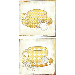 Great Art Now Earl Grey Tea & Strawberry Green Tea by Cleonique Hilsaca 14-Inch x 14-Inch Canvas Wall Art (Set of 2)