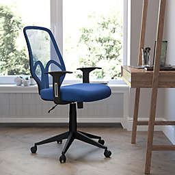 Flash Furniture Salerno Series High Back Navy Mesh Office Chair with Arms