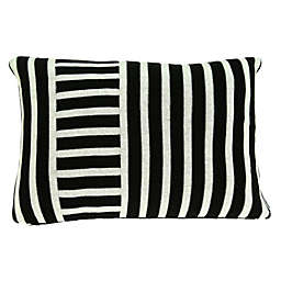 HomeRoots Elegant Black and White Lumbar Accent Pillow Cover - 12