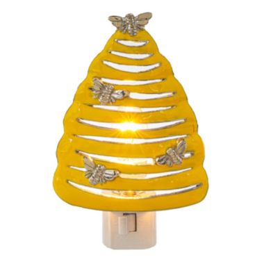 Ganz Yellow Bee Skep Honeycomb Zinc Metal Plug in Night Light 5 Inch. View a larger version of this product image.