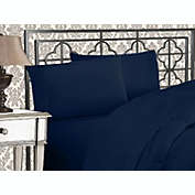 Elegant Comfort Bed Sheet Set Deep Pocket up to 16 inch, California King in Navy Blue