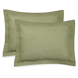 SHOPBEDDING Sage Pillow Sham, King Size Pillow Cover Decorative Olive Tailored Pillowcase Set of 2 By Blissford