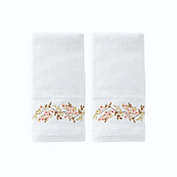 Saturday Knight Ltd Misty Floral Embroidered Bath Hand Towel Set - 2 Piece - 16x26", White