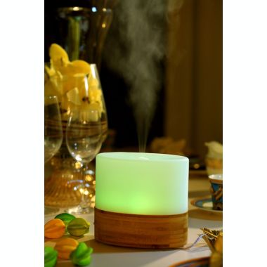 Sunpentown Ultrasonic Aromatherapy Air Humidifier Oil Diffuser with Bamboo Base. View a larger version of this product image.