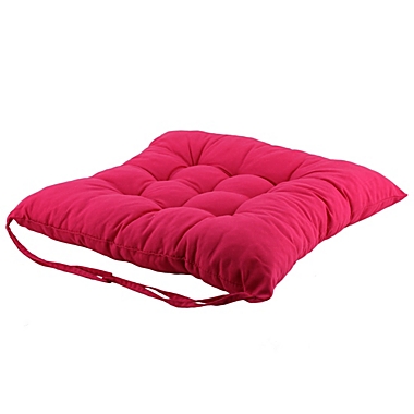 PiccoCasa Decor Seat Cushion Pillow, Cotton Blends Office Home Living Room Square Strap Design Chair Cushion Pad, Fuchsia 15.7". View a larger version of this product image.