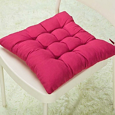 PiccoCasa Decor Seat Cushion Pillow, Cotton Blends Office Home Living Room Square Strap Design Chair Cushion Pad, Fuchsia 15.7". View a larger version of this product image.