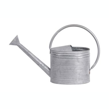 Urban Trends Collection Zinc Watering Can with Half Open Top Ribbed Design Body Galvanized Finish Silver. View a larger version of this product image.