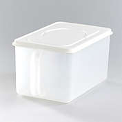 The Lakeside Collection Storage Bin with Side Handle and Airtight Snap Lid in White