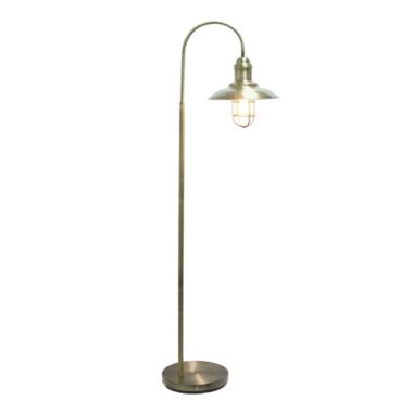 Elegant Designs Home Decorative Rustic Open Cage Floor Lamp with Metal Shade, Antique Brass. View a larger version of this product image.
