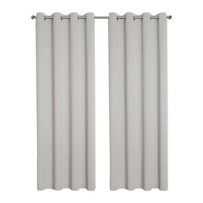 Kate Aurora Hotel Living 2 Pack 100% Blackout Grommet Top Ivory Beige Curtain Panels - 50 in. W x 95 in. L, Ivory Beige